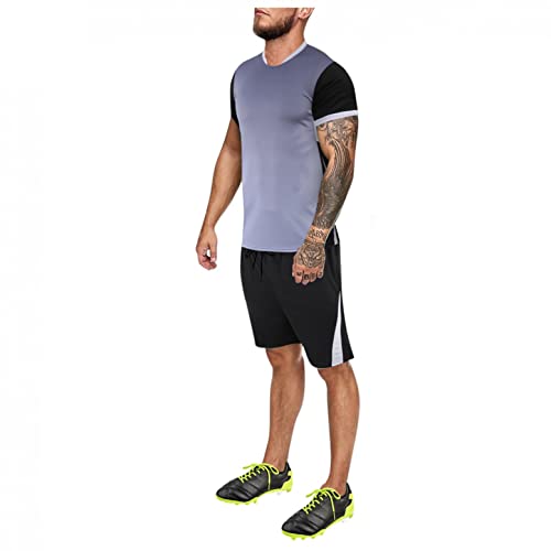 Sheey Verano Conjunto Chandal Hombre Completo Chándal de Futbol Camisas Shirt Manga Corta Camiseta,Deportiva Interior Tallas Grandes Playa Deportivas Conjunto Deportivo Hombre Gym Invierno