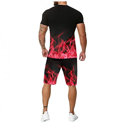 Sheey Verano Conjunto Chandal Hombre Completo Chándal de Futbol Camisas Shirt Manga Corta Camiseta,Moda Paris Talla Grande Playa Deportivas Conjunto Deportivo Hombre Gym Campaña