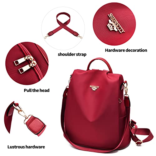 shepretty Mochila Oxford antirrobo Impermeable para Mujer, 3-8864Rojo