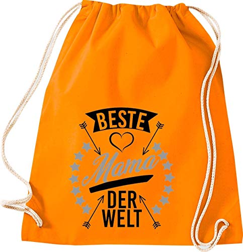 Shirtstown Bolso para Deporte, Mejor Mama el Mundo, Gimnasio Bolsa de Deporte - Naranja, 37 cm x 46 cm