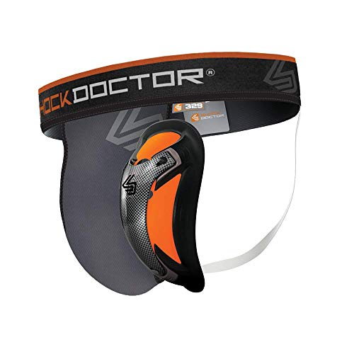 Shock Doctor Ultra Pro Coquilla Protectora con Suspensorio con Taza Carbón Flex, Hombre, Gris, XL