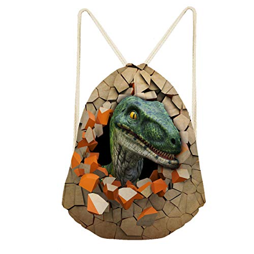 Showudesigns - Mochila con cordón para deportes al aire libre, gimnasio, diseño de dinosaurios, Infantil, Z-CA5193Z3, Animal 3, Talla única