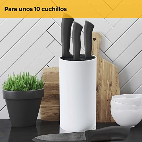 SILBERTHAL Soporte para Cuchillos de Cocina | Tacoma sin Cuchillos | Bloque para Cuchillos Universal | Cuchillero Blanco