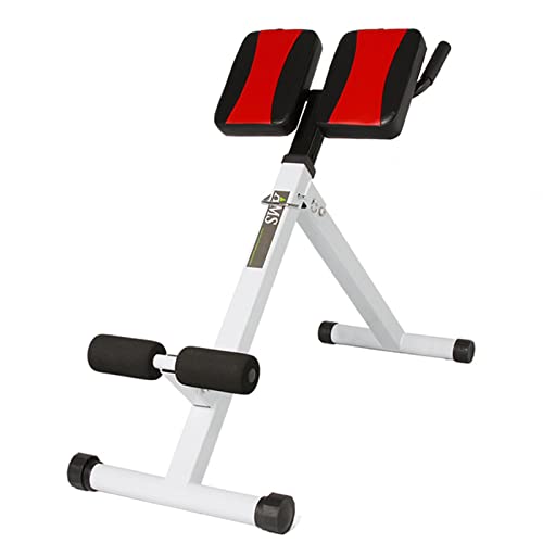 Silla Romana Hiperextensión Silla romana para gimnasio en casa, Máquina de prensa de piernas ajustable, Plegable Extensión de espalda Equipo de banco para el ejercicio de entrenamiento abdominal, blan