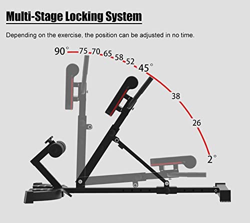 Silla Romana Plegable Silla romana para gimnasio en casa, Tarea pesada Banco de hiperextensión Extensión de espalda Equipo de ejercicio para el ejercicio de entrenamiento abdominal, Carga 330 libras