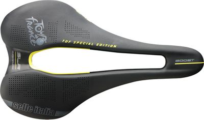 Sillín de carretera Selle Italia SLR Boost TM Superflow TDF - Negro/Amarillo - L3 - 145mm Wide, Negro/Amarillo