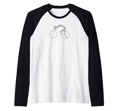 Silueta ciclista y bicicleta Camiseta Manga Raglan