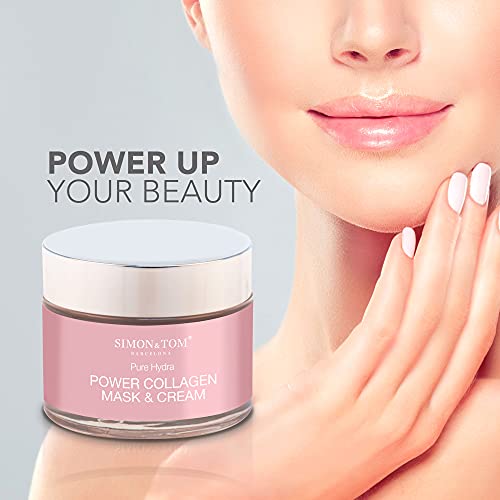 Simon&Tom Collagen Cream - Crema Facial con Colágeno Marino Ultra Concentrada con Antioxidantes - Combate Arrugas - Tonifica e Hidrata - Efecto Lifting - Hecho en España / 50ml