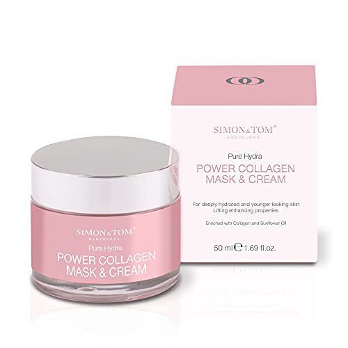 Simon&Tom Collagen Cream - Crema Facial con Colágeno Marino Ultra Concentrada con Antioxidantes - Combate Arrugas - Tonifica e Hidrata - Efecto Lifting - Hecho en España / 50ml