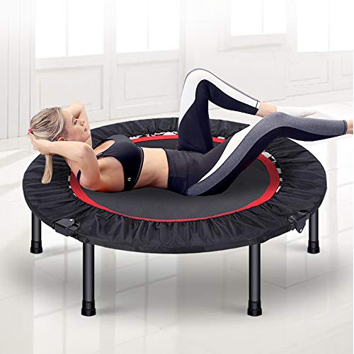 Sinbide Plegable Fitness Trampolín para Niños y Adultos Mini Cama Elástica con Apoyabrazo Ajustable Ø100cm/Ø122cm Jump Trampolín de Entrenamiento Ejercicio Gimnasio Interior Carga 150kg (Ø100cm - 40")