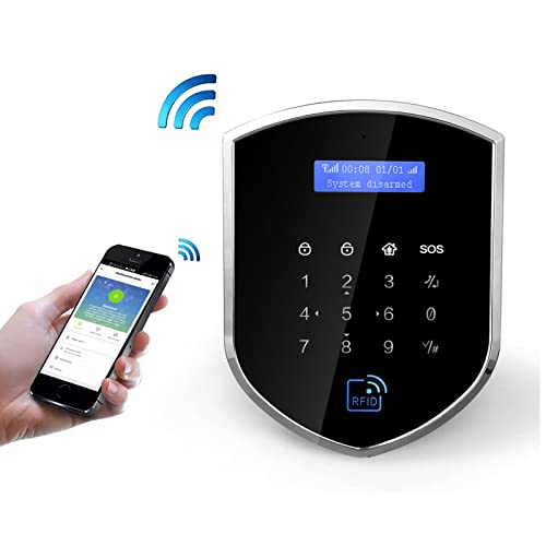 Sistema de alarma inteligente para el hogar con cámara de Wolf-Guard WM2GR, sensor de ventana y de puerta, detector de movimiento, botón SOS, RFID, WiFi /2 G/GSM, doble red