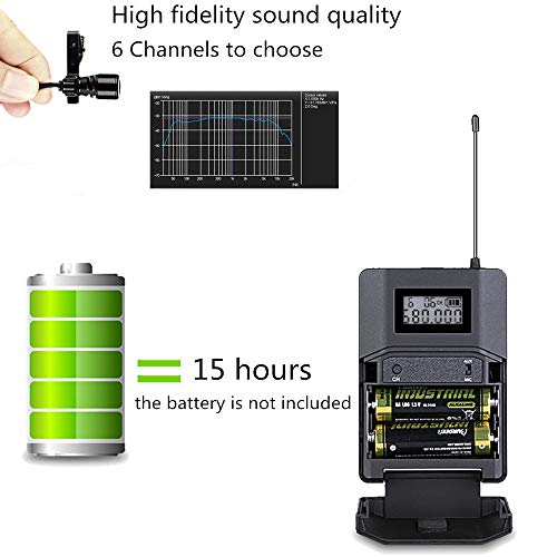 Sistema de Micrófono Inalámbrico UHF de 6 Canales Compatible con Cámaras DSLR y Videocámaras Teléfonos Utilizados para Las Noticias de Video Reunión de Entrevistas en Youtube