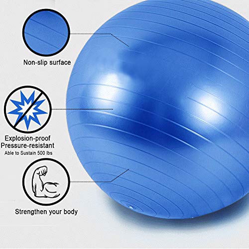 SIYWINA Fitness Pelota de Ejercicio Pelota de Pilates Embarazadas Anti Explosión Yoga Ball para Equilibrio Fitness Entrenamiento