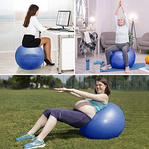 SIYWINA Fitness Pelota de Ejercicio Pelota de Pilates Embarazadas Anti Explosión Yoga Ball para Equilibrio Fitness Entrenamiento