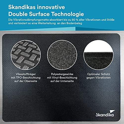 Skandika esterilla de protección del suelo y multifuncional para bicicletas estáticas /plataformas vibratorias - Fabricada en Alemania - inodora, antideslizante, a prueba de golpes, repelente al agua y resistente - 3 medidas (60 x 120 cm)