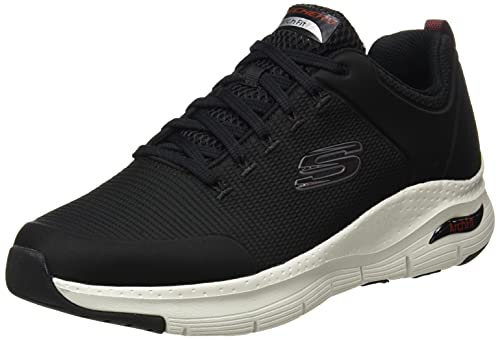 Skechers Arch Fit-Titan, Zapatillas para Caminar Hombre, Negro (BKW Black Textile/White Trim), 39 EU