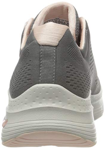 Skechers Arch Fit, Zapatillas Mujer, Gris (Gray Knit Mesh/Pink Trim Gypk), 37 EU