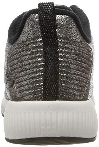 Skechers Bobs Squad-Sparkle Life, Zapatillas Mujer, Pew Champagne Duraleather/Chenille Line, 40 EU