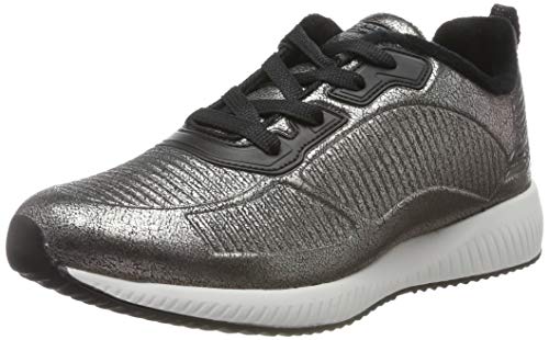 Skechers Bobs Squad-Sparkle Life, Zapatillas Mujer, Pew Champagne Duraleather/Chenille Line, 40 EU