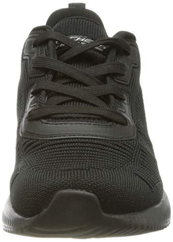 Skechers Bobs Squad-Tough Talk, Zapatillas Mujer, Negro (BBK Black Engineered Knit/Trim), 36 EU