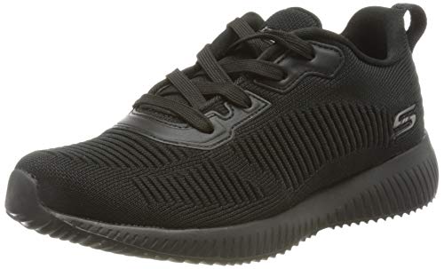 Skechers Bobs Squad-Tough Talk, Zapatillas Mujer, Negro (BBK Black Engineered Knit/Trim), 37 EU