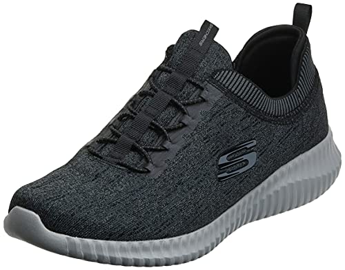 Skechers Elite Flex-Hartnell, Zapatillas Hombre, Negro (BKGY Black Mesh/Trim), 42 EU