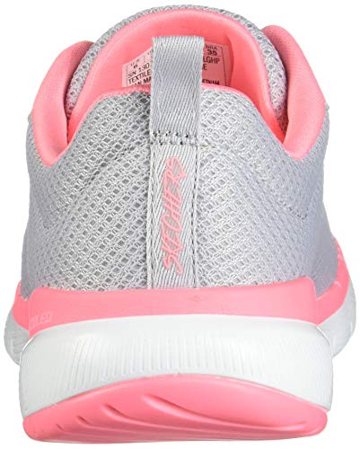 Skechers Flex Appeal 3.0 First Insight, Zapatillas Mujer, Gray/Pink, 39 EU