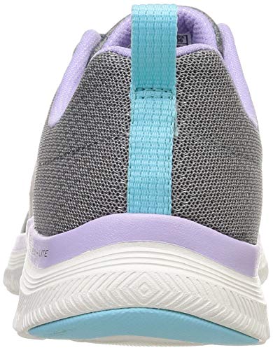 Skechers Flex Appeal 4.0 Brilliant View, Zapatillas Mujer, Gris (Gray/Lavender), 37 EU