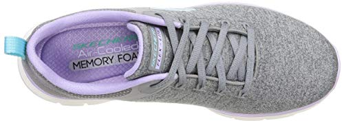 Skechers Flex Appeal 4.0 Brilliant View, Zapatillas Mujer, Gris (Gray/Lavender), 37 EU