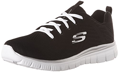 Skechers Graceful-Get Connected, Zapatillas Mujer, Negro (BKW Black Mesh), 36 EU