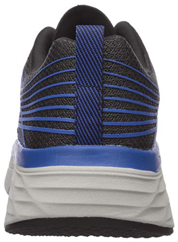 Skechers MAX Cushioning Elite-Brilliant, Sneaker Hombre, Black Black Textile Blue Synthetic Trim Bkbl, 42.5 EU