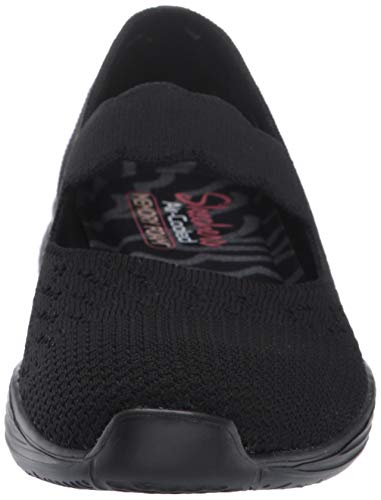 Skechers Seager-Power Hitter, Merceditas Mujer, Black Flat Knit, 38 EU