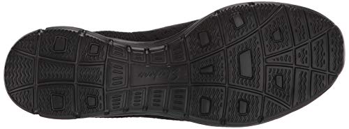 Skechers Seager-Power Hitter, Merceditas Mujer, Black Flat Knit, 38 EU