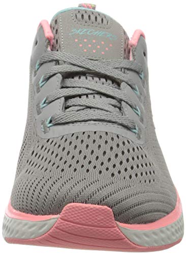 Skechers Solar Fuse Cosmic View, Zapatillas Mujer, Gris (Gray Mesh/Pink & Mint Trim Gypk), 39 EU