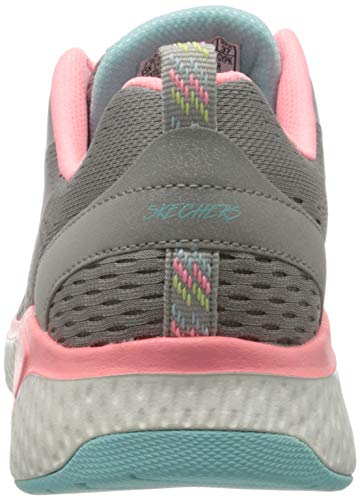 Skechers Solar Fuse Cosmic View, Zapatillas Mujer, Gris (Gray Mesh/Pink & Mint Trim Gypk), 39 EU