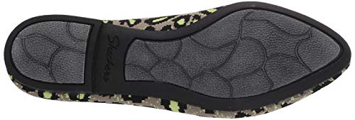 Skechers Women's Ballet Flat, Taupe/Lime