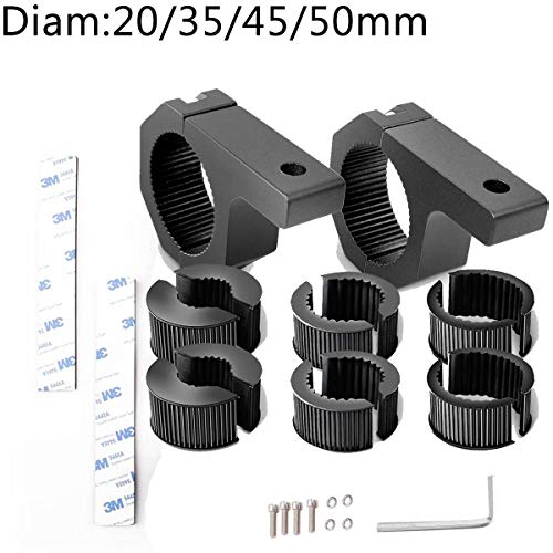 SKUNTUGUANG Abrazadera de tubo de luz de trabajo universal de 20 mm a 50 mm, soporte de montaje de luz antiniebla, barra de toro, soporte de lámpara para vehículos todoterreno, camión, motocicleta