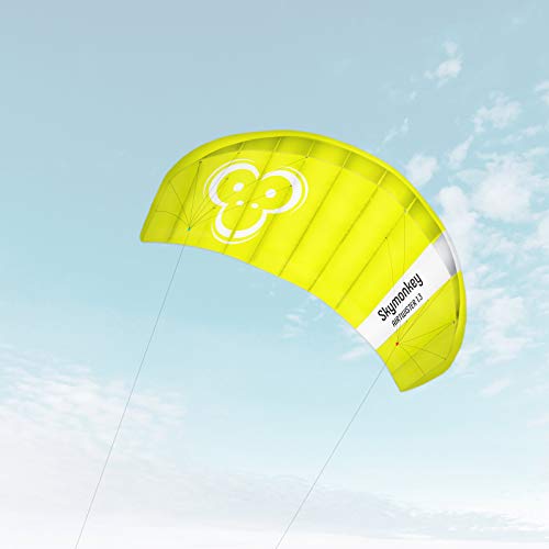 Skymonkey Airtwister 1.8 Cometa acrobática con lazos de vuelo "Ready 2 Fly"- 180 cm [verde-amarillo]