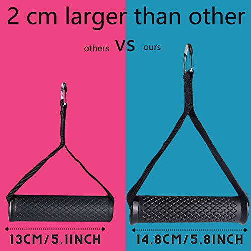 Slim Panda Mango de Resistencia para Ejercicios, Nylon Cuerda Tríceps Manija Asas de Resistencia Espuma SiliconaPolea Gym Asas de Repuesto, para Correa de Ejercicios (14.8cm Rubber for Pro)