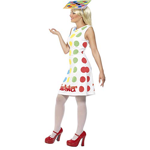 Smiffys 31847S - Disfraz de Twister para Mujer, Vestido y Sombrero, Talla 36-38, Multicolor