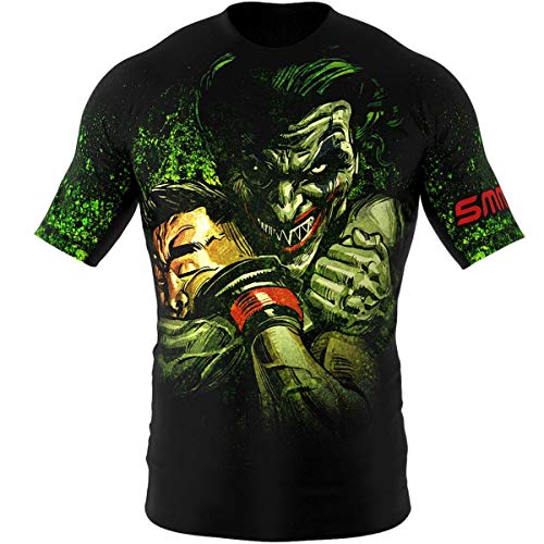 SMMASH Choker Rashguard Hombre Manga Corta, Camisetas Hombre para MMA, Artes Marciales, Krav Maga, BJJ, K1, Karate, Material Transpirable y Antibacteriano, (M)