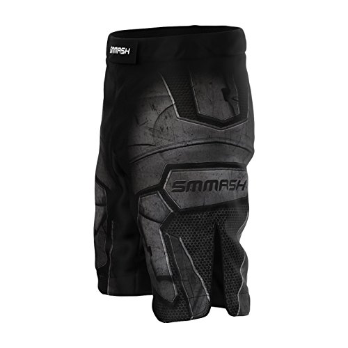 SMMASH Dark Knight Deporte Profesionalmente Pantalones Cortos MMA para Hombre, Shorts MMA, BJJ, Grappling, Krav Maga, Material Transpirable y Antibacteriano, (S)