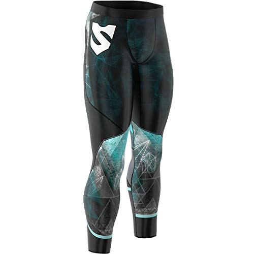 SMMASH Galaxy Deportivo Largo Leggins Hombre, Pantalones Largo Deporte Dombre por un Gimnasio de Yoga Corrientes, Material Transpirable y Antibacteriano, Fabricada en la UE (XXL)