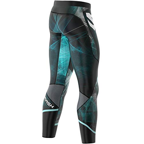 SMMASH Galaxy Deportivo Largo Leggins Hombre, Pantalones Largo Deporte Dombre por un Gimnasio de Yoga Corrientes, Material Transpirable y Antibacteriano, Fabricada en la UE (XXL)