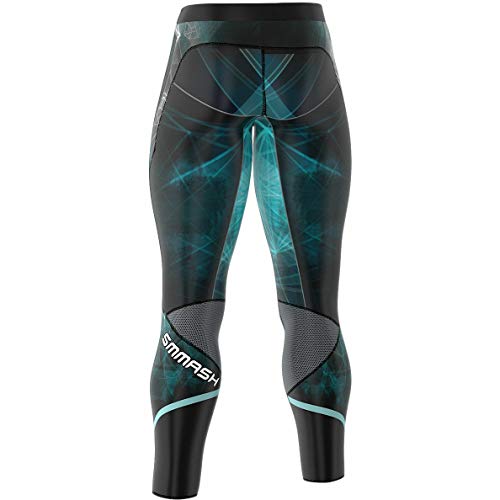 SMMASH Galaxy Deportivo Largo Leggins Hombre, Pantalones Largo Deporte Dombre por un Gimnasio de Yoga Corrientes, Material Transpirable y Antibacteriano, Fabricada en la UE (XXL)