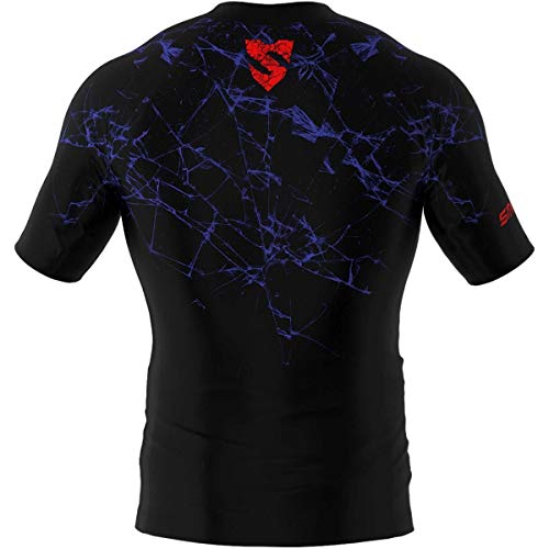 SMMASH Minos Rashguard Hombre Manga Corta, Camisetas Hombre para MMA, Artes Marciales, Krav Maga, BJJ, K1, Karate, Material Transpirable y Antibacteriano