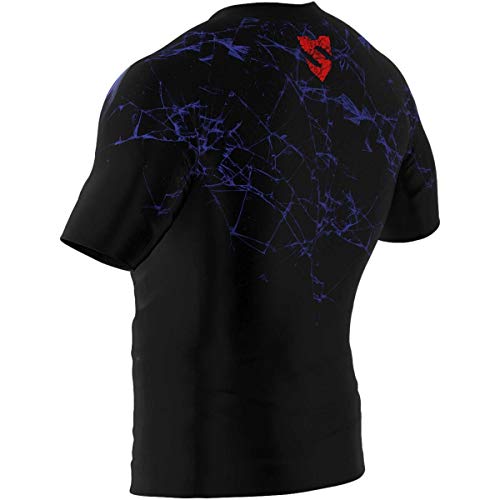 SMMASH Minos Rashguard Hombre Manga Corta, Camisetas Hombre para MMA, Artes Marciales, Krav Maga, BJJ, K1, Karate, Material Transpirable y Antibacteriano