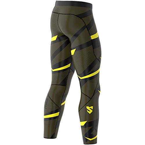 SMMASH Mud Rhino Deportivo Largo Leggins Hombre, Pantalones Largo Deporte Dombre por un Gimnasio de Yoga Corrientes, Material Transpirable y Antibacteriano, (S)