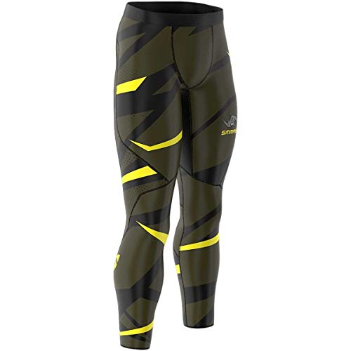 SMMASH Mud Rhino Deportivo Largo Leggins Hombre, Pantalones Largo Deporte Dombre por un Gimnasio de Yoga Corrientes, Material Transpirable y Antibacteriano, (S)