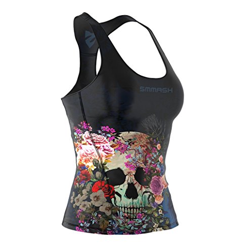 SMMASH Muerte Sport Top Tank para Mujer, Camiseta de Tirantes Deportivas, Camiseta sin Manga para Fitness, Yoga, Formación, Material Transpirable y Antibacteriano, (S)